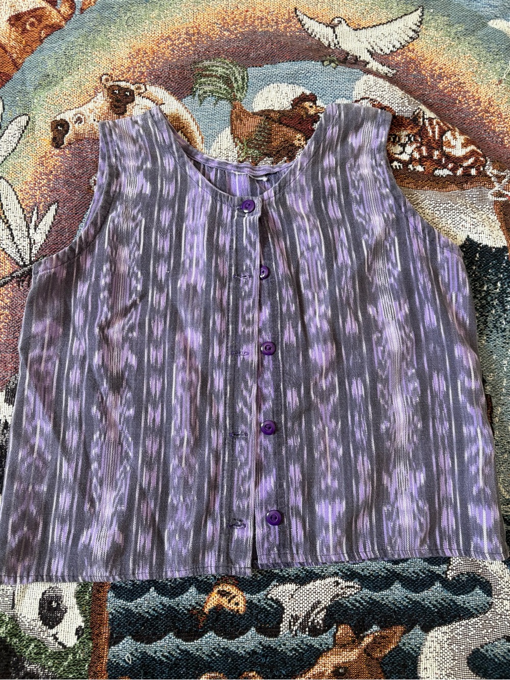 Vintage Purple Aztec Vest Top